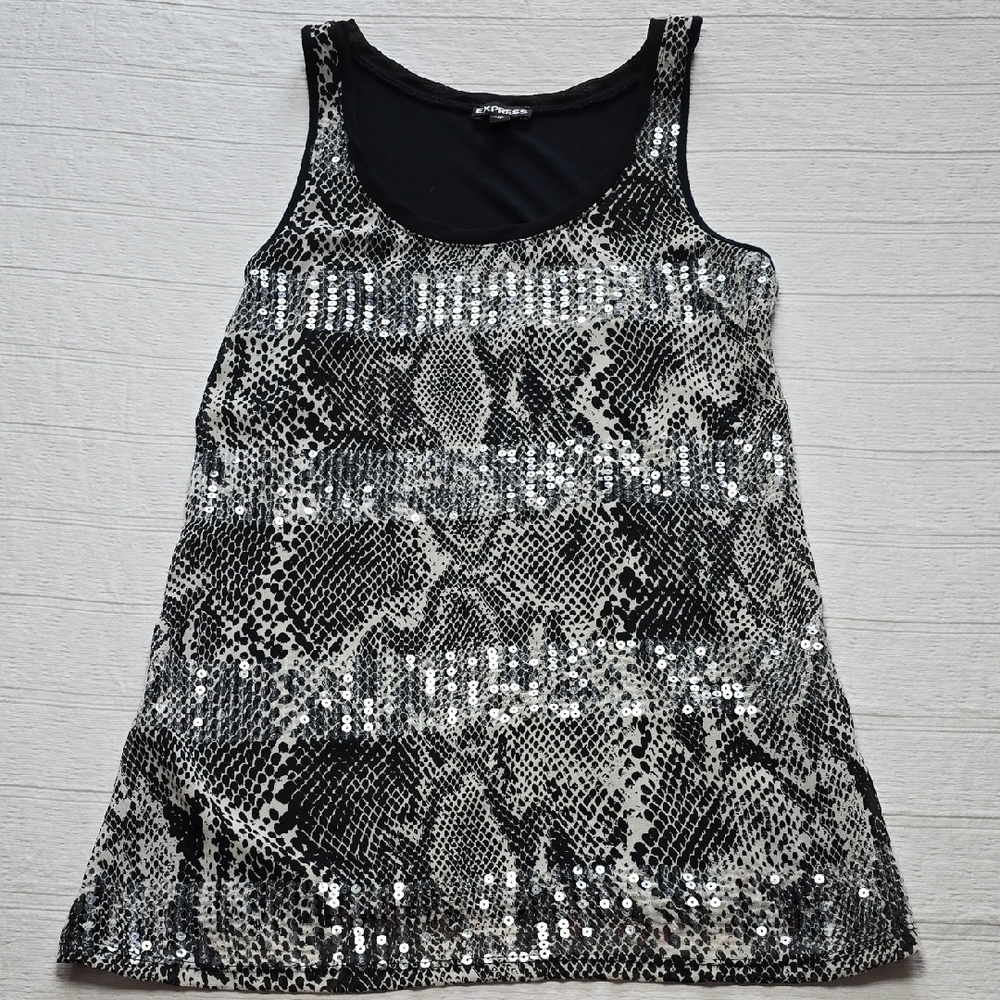 Express Snakeskin Sequin Tank Size XS
